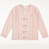 ז'קט פסים כפתרה כפולה - כתום