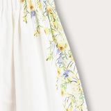 Tiered floral skirt - white