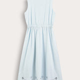 שמלת מידי עם רקמה - תכלת