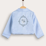 Shabbat shirt with globe embroidery - Blue Sky
