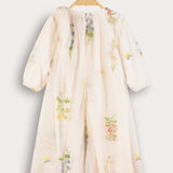 Embroidered tulle dress - beige