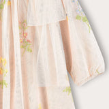 Embroidered tulle dress - blue