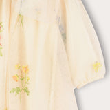 Embroidered tulle dress - yellow