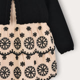 אוברול תחרה עם קרדיגן - מוקה | תינוקות בנות | קידישיק | תמונה 2