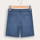 Front seam of shorts - blue