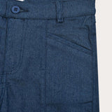 Front seam of shorts - blue