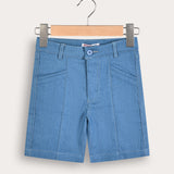 Front seam of shorts - blue