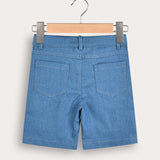 Front seam of shorts - blue