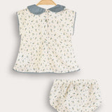 סט בייבי פרחוני - כחול