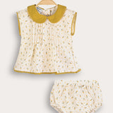 סט בייבי פרחוני - צהוב