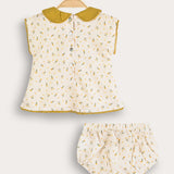 סט בייבי פרחוני - צהוב