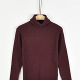 חולצת גולף סריג ריב - בורדו