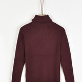 חולצת גולף סריג ריב - בורדו