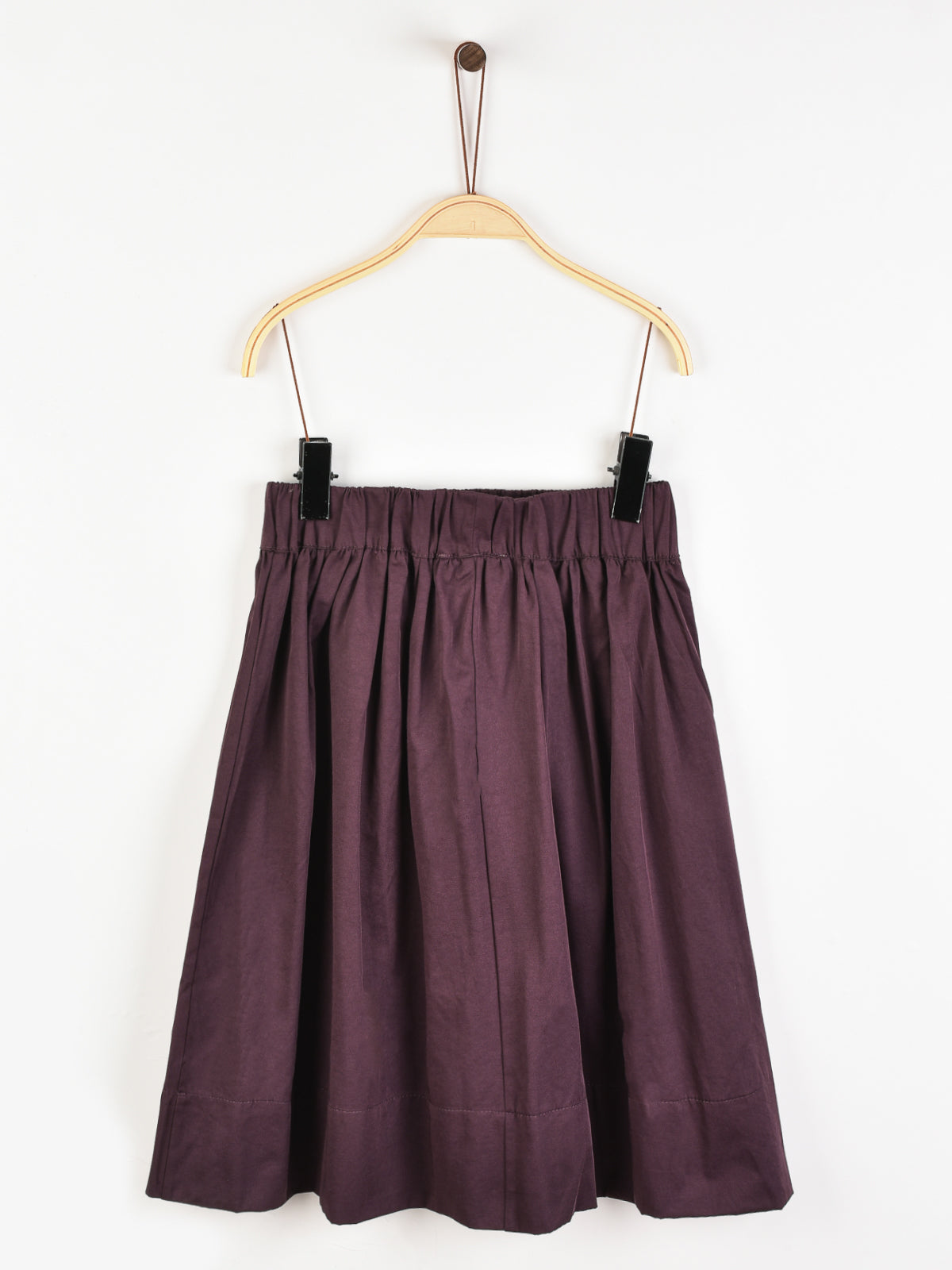 חצאית כיווצים גומי במותן - בורדו