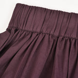 חצאית כיווצים גומי במותן - בורדו