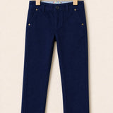 Long textured fabric pants - Navy