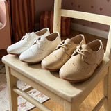 נעלי אוקספורד עם שרוכים - בז'