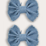 זוג סיכות ג'ינס מיני - תכלת