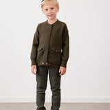 בלייזר סריג עם כיסים - זית