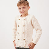 קרדיגן סריג צמות - שמנת