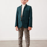 ז'קט אלגנטי עם כיסים - ירוק