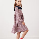 Button-down dress with collar - burgundy