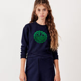 חולצת פוטר עם סמל קטיפה - נייבי