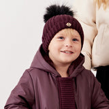 כובע עם פונפון פרווה - חציל