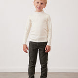 חולצת סריג חצי גולף - שמנת